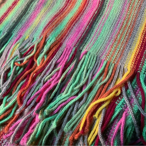 Barbarossa Very Long Luxury Italian multi-colored woven 10" H x 67" W scarf - Picture 5 of 13